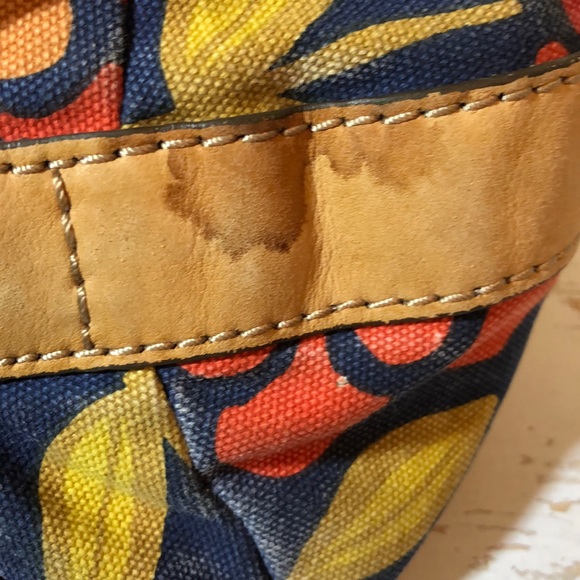 Fossil Floral Canvas Handbag w/ Leather Trim - Picture 7 of 8